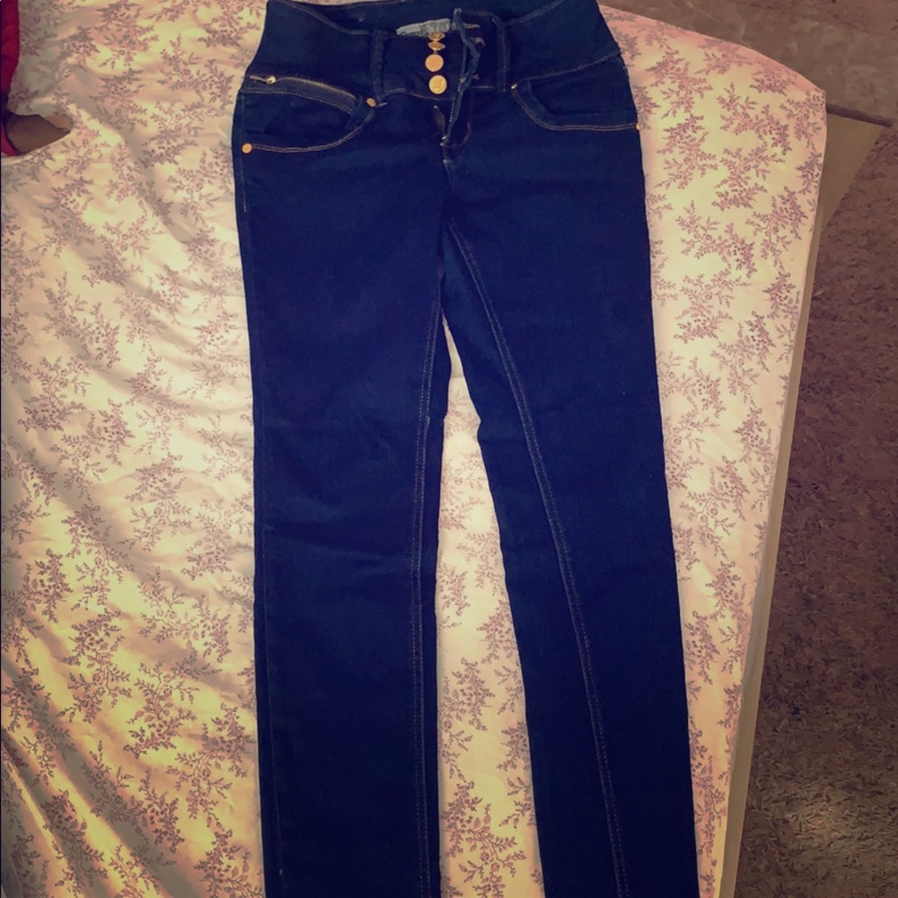 Colombian jeans look beautiful body high blue dark